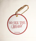 Red go see the world tag